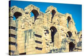 Ruins of the Largest Colosseum in in North Africa. El Jem,Tunisia. Unesco-perszing1982-Stretched Canvas