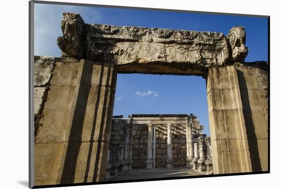 Ruins of the Old Synagogue in Capernaum by the Sea of Galilee, Israel, Middle East-Yadid Levy-Mounted Photographic Print