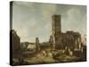 Ruins of the Old Town Hall of Amsterdam after the Fire of 7 July-Jan Abrahamsz. Beerstraten-Stretched Canvas