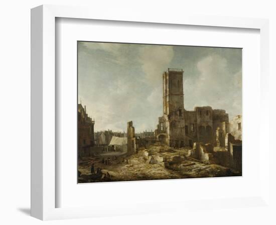 Ruins of the Old Town Hall of Amsterdam after the Fire of 7 July-Jan Abrahamsz. Beerstraten-Framed Art Print