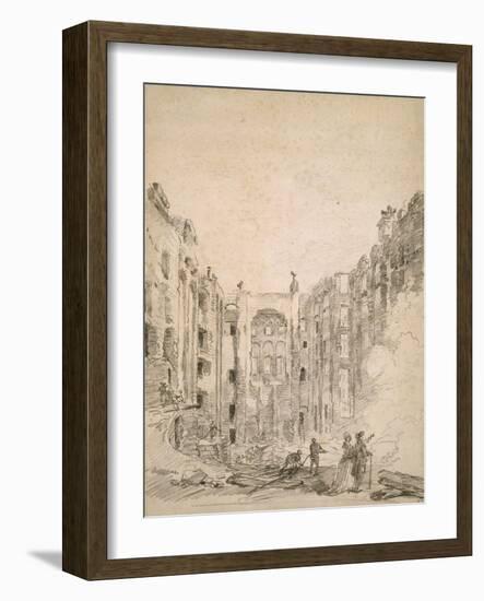 Ruins of the Opera After the Fire of 1781, 1781-Hubert Robert-Framed Giclee Print