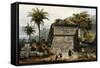 Ruins of the Pyramid of Xochicalco (Ruinas De La Piramide De Xochicalco)-Carl Nebel-Framed Stretched Canvas