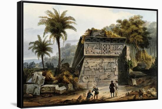 Ruins of the Pyramid of Xochicalco (Ruinas De La Piramide De Xochicalco)-Carl Nebel-Framed Stretched Canvas