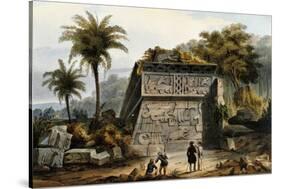 Ruins of the Pyramid of Xochicalco (Ruinas De La Piramide De Xochicalco)-Carl Nebel-Stretched Canvas