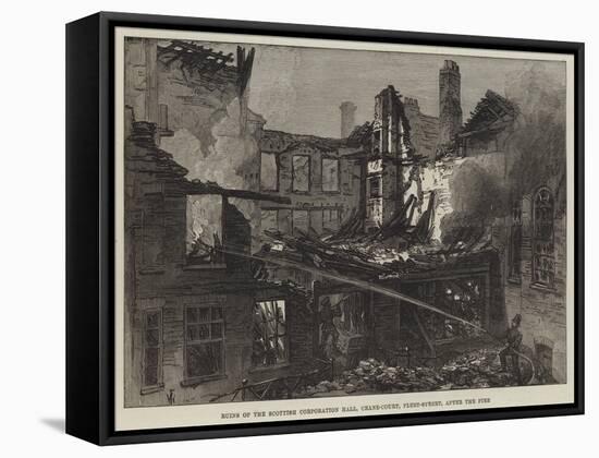 Ruins of the Scottish Corporation Hall, Crane-Court, Fleet-Street, after the Fire-Frank Watkins-Framed Stretched Canvas