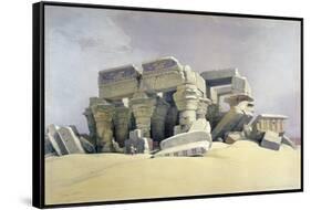 Ruins of the Temple of Kom Ombo, 19th Century-David Roberts-Framed Stretched Canvas