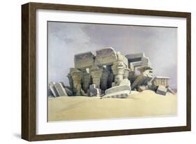 Ruins of the Temple of Kom Ombo, 19th Century-David Roberts-Framed Giclee Print