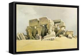 Ruins of the Temple of Kom Ombo, from "Egypt and Nubia", Vol.1 (Litho) (See also 84718)-David Roberts-Framed Stretched Canvas