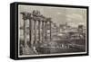 Ruins of the Temple of Saturn, Rome-Richard Principal Leitch-Framed Stretched Canvas