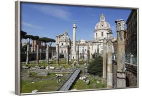 Ruins of Trajan Forum (Foro Traiano) with Trajan's Column and Santa Maria Di Loreto-Stuart Black-Framed Photographic Print