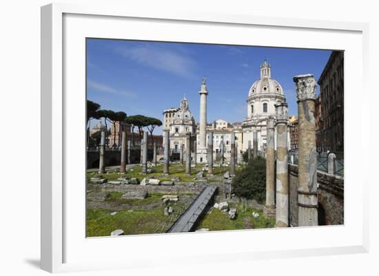 Ruins of Trajan Forum (Foro Traiano) with Trajan's Column and Santa Maria Di Loreto-Stuart Black-Framed Photographic Print