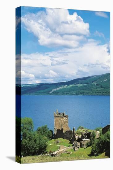 Ruins of Urquhart Castle on Banks of Loch Ness, Drumnadrochit, Scotland, United Kingdom-null-Stretched Canvas