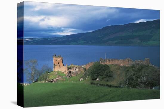 Ruins of Urquhart Castle on the Banks of Loch Ness, Drumnadrochit, Scotland, Uk-null-Stretched Canvas