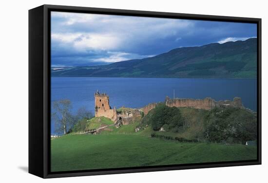 Ruins of Urquhart Castle on the Banks of Loch Ness, Drumnadrochit, Scotland, Uk-null-Framed Stretched Canvas