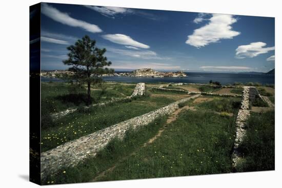 Ruins of Villa Delle Grotte with San Giovanni in Background-null-Stretched Canvas