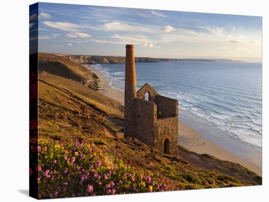 Ruins of Wheal Coates Tin Mine Engine House, Near St Agnes, Cornwall, England-Stuart Black-Stretched Canvas