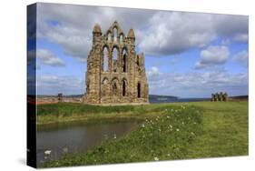 Ruins of Whitby Abbey with Abbey Pond, Whitby, North Yorkshire, England, United Kingdom-Eleanor Scriven-Stretched Canvas