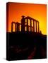 Ruins on Cliff in Cape Sounion, Poseidon, Greece-Bill Bachmann-Stretched Canvas