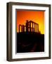 Ruins on Cliff in Cape Sounion, Poseidon, Greece-Bill Bachmann-Framed Photographic Print