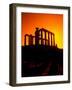 Ruins on Cliff in Cape Sounion, Poseidon, Greece-Bill Bachmann-Framed Photographic Print