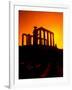 Ruins on Cliff in Cape Sounion, Poseidon, Greece-Bill Bachmann-Framed Photographic Print