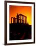 Ruins on Cliff in Cape Sounion, Poseidon, Greece-Bill Bachmann-Framed Photographic Print