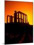 Ruins on Cliff in Cape Sounion, Poseidon, Greece-Bill Bachmann-Mounted Photographic Print