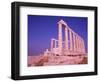 Ruins on Cliff in Cape Sounion, Poseidon, Greece-Bill Bachmann-Framed Photographic Print