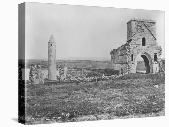 Ruins on Devenish Island, Lough Erne, Ireland, C.1890-Robert French-Stretched Canvas