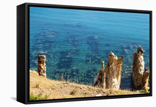 Ruins Underwater of Roman Houses, Les Aiguilles, Tabarka, Tunisia, North Africa-Nico Tondini-Framed Stretched Canvas