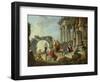Ruins with the Apostle Paul Preaching, 1744-Giovanni Paolo Pannini-Framed Premium Giclee Print