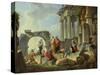 Ruins with the Apostle Paul Preaching, 1744-Giovanni Paolo Pannini-Stretched Canvas
