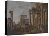 Ruins with the Temple of Antonius and Faustina, C.1727-30-Giovanni Paolo Pannini-Stretched Canvas