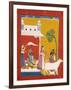 Rukmini Offering Water to the Sage Narada While Her Consort Krishna Sits in Her House-null-Framed Giclee Print