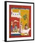 Rukmini Offering Water to the Sage Narada While Her Consort Krishna Sits in Her House-null-Framed Giclee Print