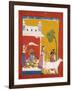 Rukmini Offering Water to the Sage Narada While Her Consort Krishna Sits in Her House-null-Framed Giclee Print