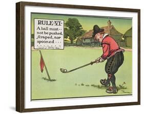 Rule Vi: a Ball Must Not be Pushed, Scraped Nor Spooned, from "Rules of Golf," Published circa 1905-Charles Crombie-Framed Giclee Print