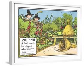 Rule VII: A Ball Must be Played Wherever it Lies, from "Rules of Golf," Published circa 1905-Charles Crombie-Framed Giclee Print