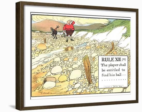 Rule XII (V): the Player Shall be Entitled to Find His Ball..., from "Rules of Golf"-Charles Crombie-Framed Giclee Print