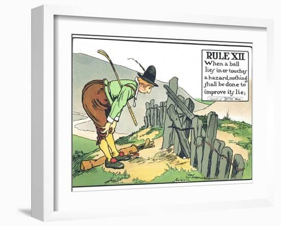 Rule XII: When a Balls Lies in or Touches a Hazard, Nothing Shall be Done to Improve Its Lie-Charles Crombie-Framed Giclee Print