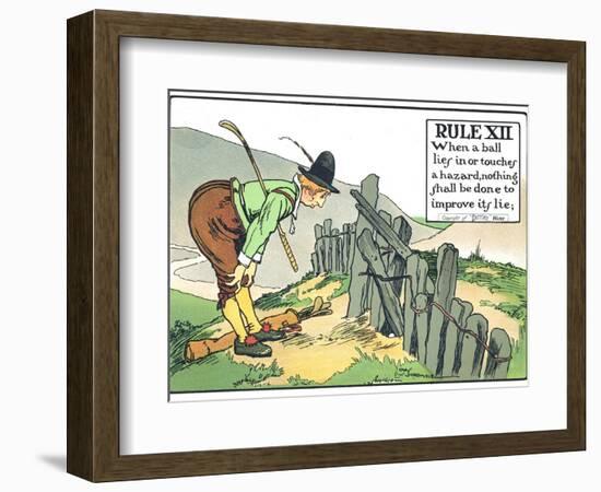 Rule XII: When a Balls Lies in or Touches a Hazard, Nothing Shall be Done to Improve Its Lie-Charles Crombie-Framed Giclee Print