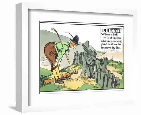 Rule XII: When a Balls Lies in or Touches a Hazard, Nothing Shall be Done to Improve Its Lie-Charles Crombie-Framed Giclee Print