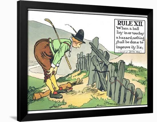 Rule XII: When a Balls Lies in or Touches a Hazard, Nothing Shall be Done to Improve Its Lie-Charles Crombie-Framed Giclee Print