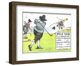 Rule XIII: If Ye Player's Ball Strike an Opponent's Caddie-Charles Crombie-Framed Giclee Print