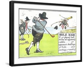 Rule XIII: If Ye Player's Ball Strike an Opponent's Caddie-Charles Crombie-Framed Giclee Print