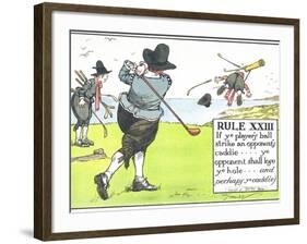 Rule XIII: If Ye Player's Ball Strike an Opponent's Caddie-Charles Crombie-Framed Giclee Print