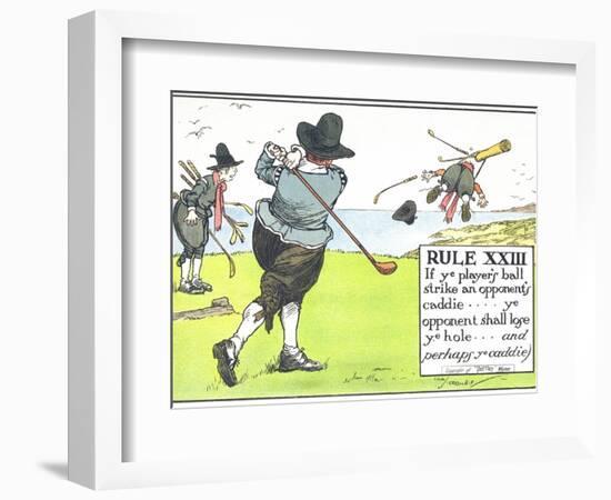 Rule XIII: If Ye Player's Ball Strike an Opponent's Caddie-Charles Crombie-Framed Premium Giclee Print