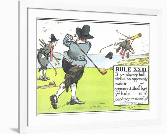 Rule XIII: If Ye Player's Ball Strike an Opponent's Caddie-Charles Crombie-Framed Giclee Print