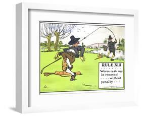 Rule XIII: Worm Casts May be Removed...Without Penalty..., from "Rules of Golf," Published c. 1905-Charles Crombie-Framed Giclee Print