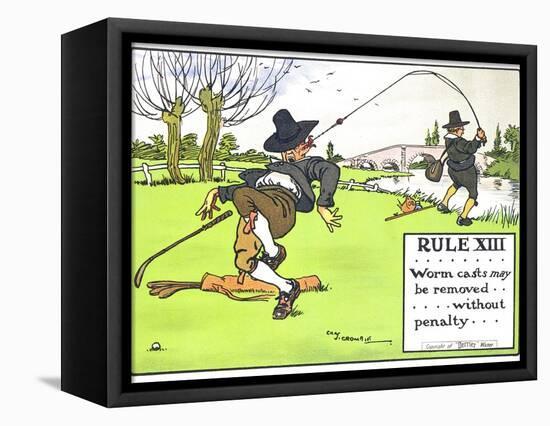 Rule XIII: Worm Casts May be Removed...Without Penalty..., from "Rules of Golf," Published c. 1905-Charles Crombie-Framed Stretched Canvas